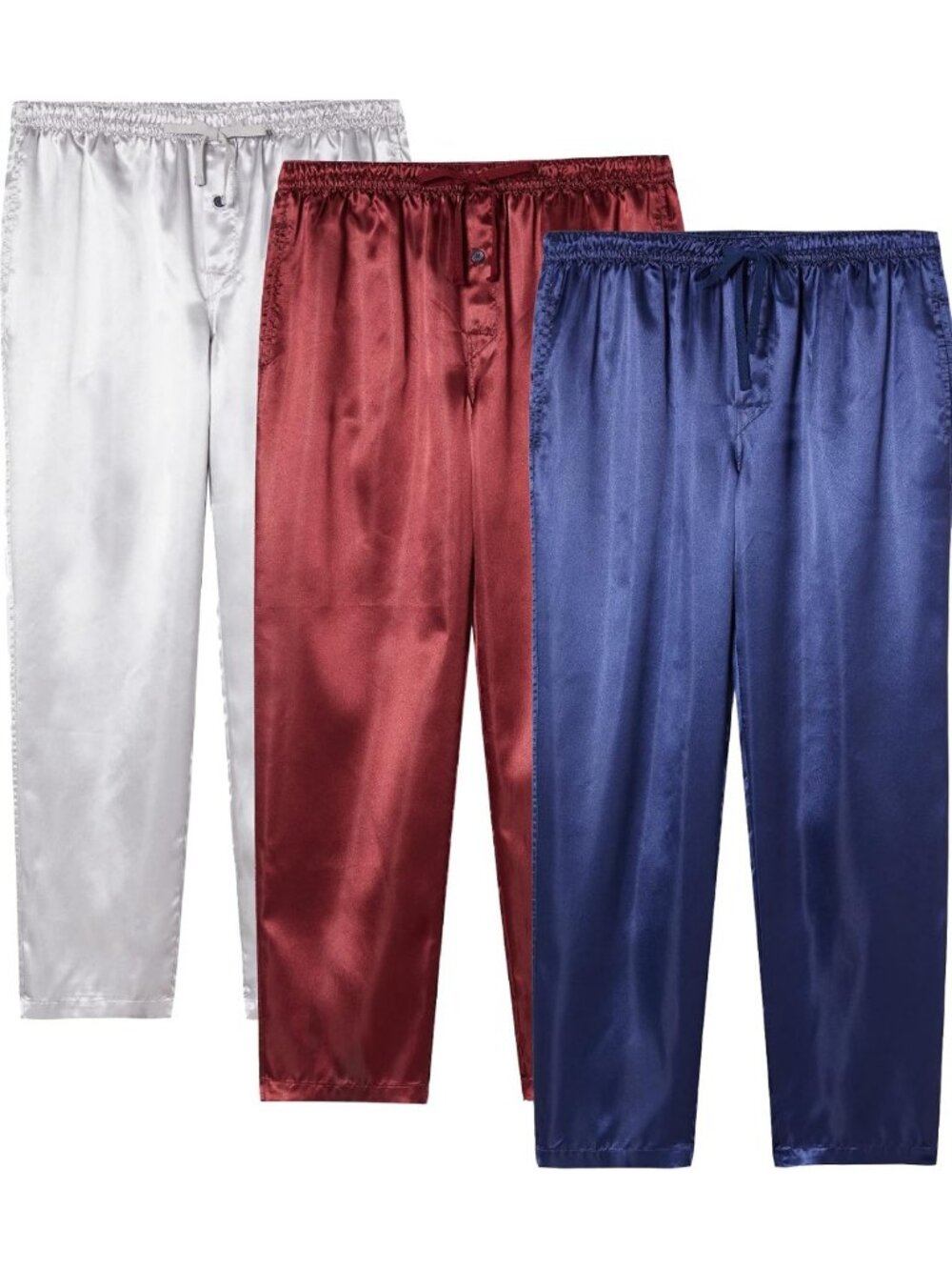 Silky Men's Satin Pajama Pants Set - Comfortable Sleep & Lounge Bottoms with